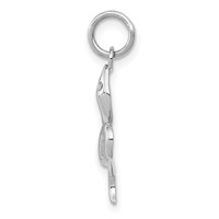 14K White Gold Solid Polished Snake Charm view 2
