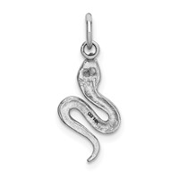 14K White Gold Solid Polished Snake Charm view 3