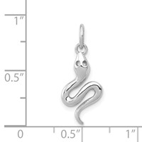 14K White Gold Solid Polished Snake Charm view 4