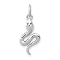 14K White Gold Solid Polished Snake Charm view 1
