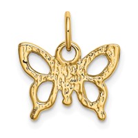 14K Solid Polished Butterfly Charm view 3