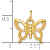14K Solid Polished Butterfly Charm view 4