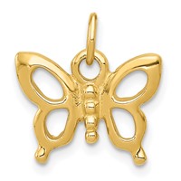 14K Solid Polished Butterfly Charm view 1