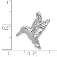 14K White Gold Polished Open-Backed Hummingbird Chain Slide view 4