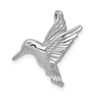 14K White Gold Polished Open-Backed Hummingbird Chain Slide view 1