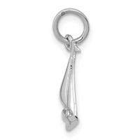 14K White Gold Solid Polished 3-D Sailboat Charm view 2