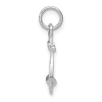 14K White Gold Solid Polished 3-D Anchor Charm view 2