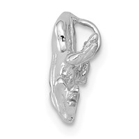 14K White Gold Solid Polished 3-D Frog Charm view 2