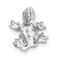 14K White Gold Solid Polished 3-D Frog Charm view 3