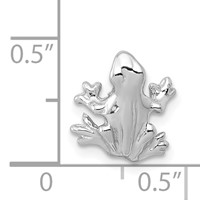 14K White Gold Solid Polished 3-D Frog Charm view 4