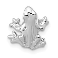 14K White Gold Solid Polished 3-D Frog Charm view 1