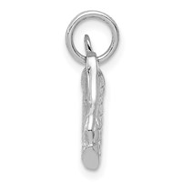 14K White Gold Solid Polished 3-D Golf Bag with Clubs Charm view 2