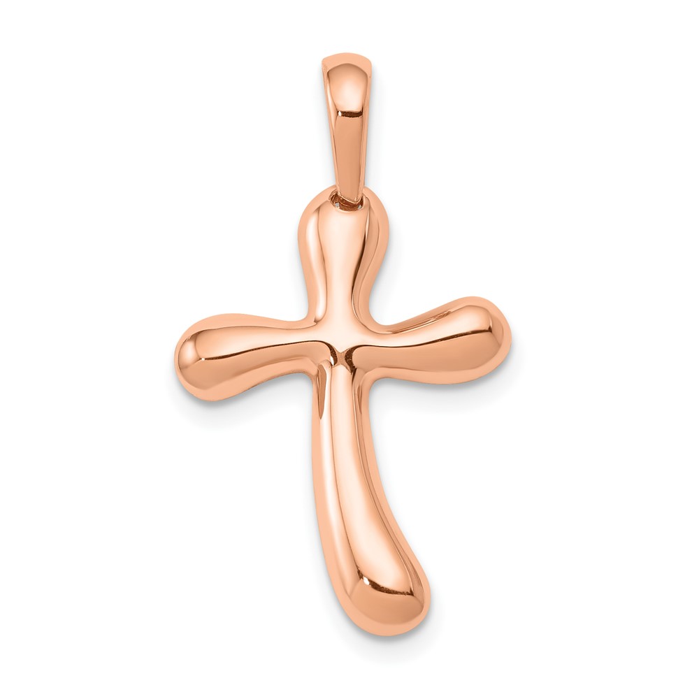 14K Rose Gold Freeform Cross Pendant