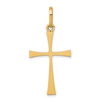 14K Polished Cross Pendant view 1