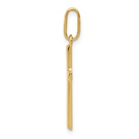 14K Yellow Gold Hollow Cross Pendant view 2