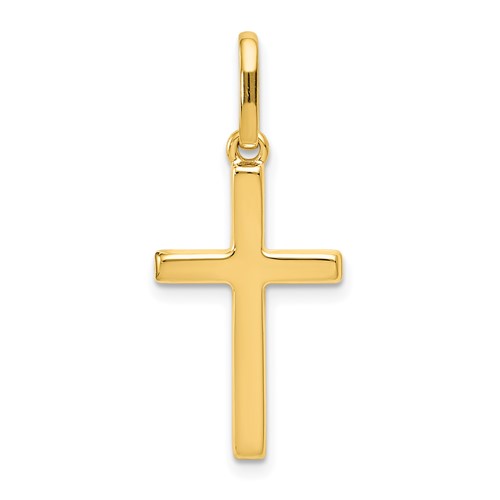 14K Yellow Gold Hollow Cross Pendant