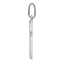 14K White Gold Hollow Cross Pendant view 2