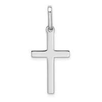 14K White Gold Hollow Cross Pendant view 4
