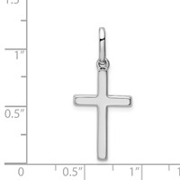 14K White Gold Hollow Cross Pendant view 3