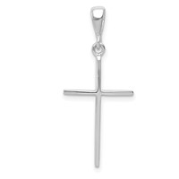 14K White Gold Cross Pendant view 1