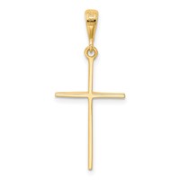 14K Yellow Gold Polished Cross Pendant view 3