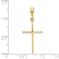 14K Yellow Gold Polished Cross Pendant view 4