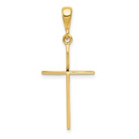 14K Yellow Gold Polished Cross Pendant view 1