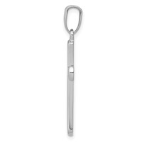 14K White Gold Hollow Cross Pendant view 2