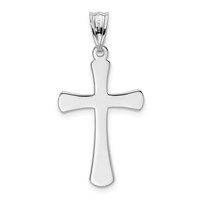 14K White Gold Hollow Cross Pendant view 3