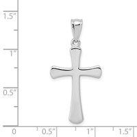 14K White Gold Hollow Cross Pendant view 4