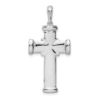 14K White Gold Center -x- Latin Cross Pendant view 3