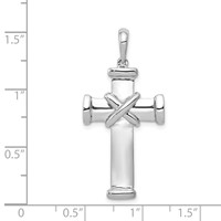 14K White Gold Center -x- Latin Cross Pendant view 4