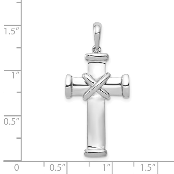 14k White Gold Center -X- Latin Cross Pendant