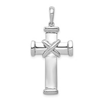 14K White Gold Center -x- Latin Cross Pendant view 1
