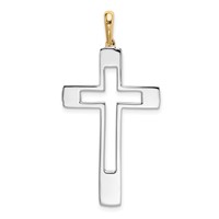 14K Two-tone Fancy Cross Pendant view 3