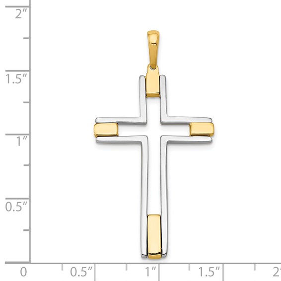 14k Two-tone Fancy Cross Pendant