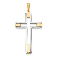 14K Two-tone Fancy Cross Pendant view 1