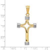 14K Pendant with Rhodium Fancy Cross view 4