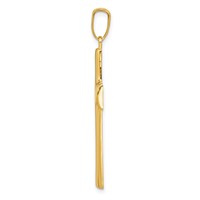 14K Yellow Gold Hollow Cross Pendant view 2