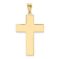 14K Yellow Gold Hollow Cross Pendant view 3