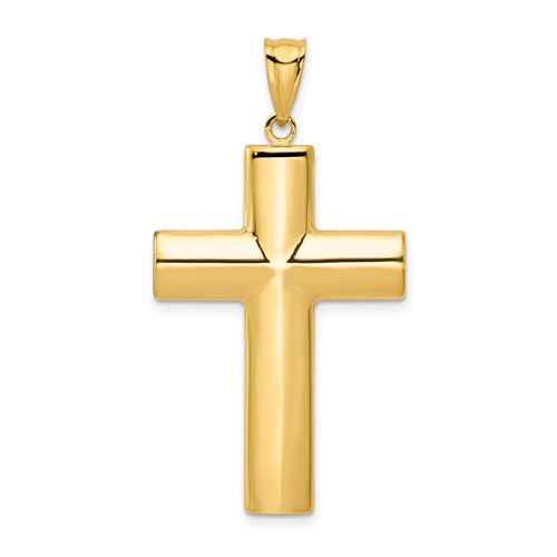 14K Yellow Gold Hollow Cross Pendant