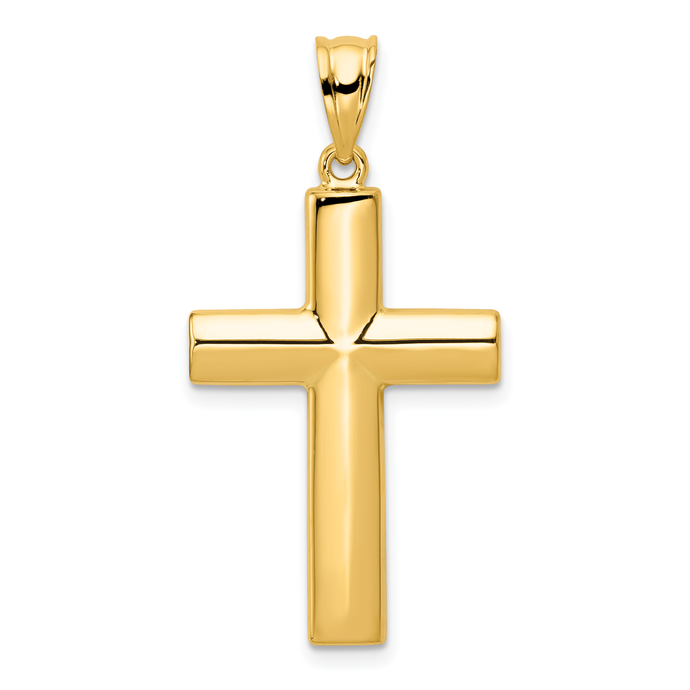 14k Hollow Cross Pendant (K1207)