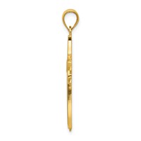 14K Yellow Gold Black Enameled Latin Cross Pendant view 2