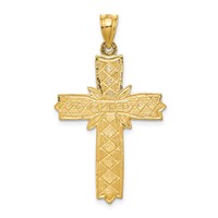 14K Yellow Gold Black Enameled Latin Cross Pendant view 4