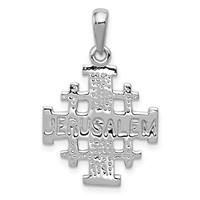 14K White Gold Jerusalem Cross Pendant view 4