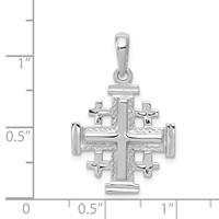 14K White Gold Jerusalem Cross Pendant view 3