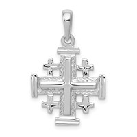 14K White Gold Jerusalem Cross Pendant view 1