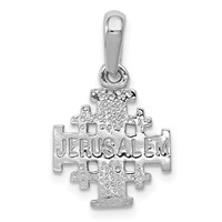 14K White Gold Jerusalem Cross Charm view 4