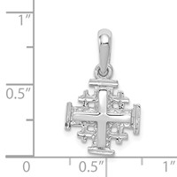 14K White Gold Jerusalem Cross Charm view 3