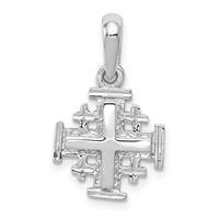 14K White Gold Jerusalem Cross Charm view 1